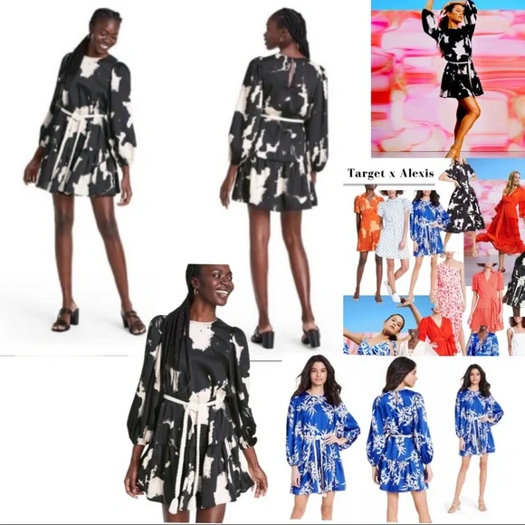 Alexis Black + White (Off-White) Long Sleeve Dress, M - Picture 3 of 16